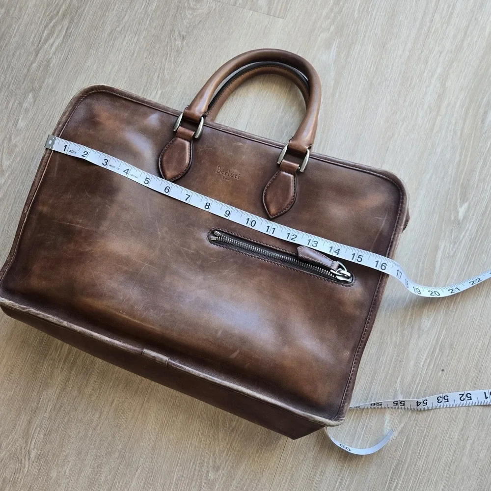 Berluti Paris Brown‎ Leather Academia Briefcase